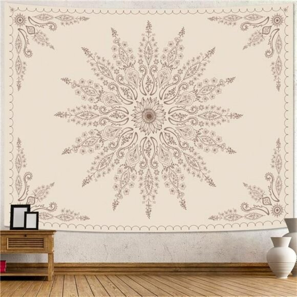 Boho Mandala Wall Tapestry 80x60 Hippie Floral Hanging Dorm Bedroom Decor - Picture 2 of 8
